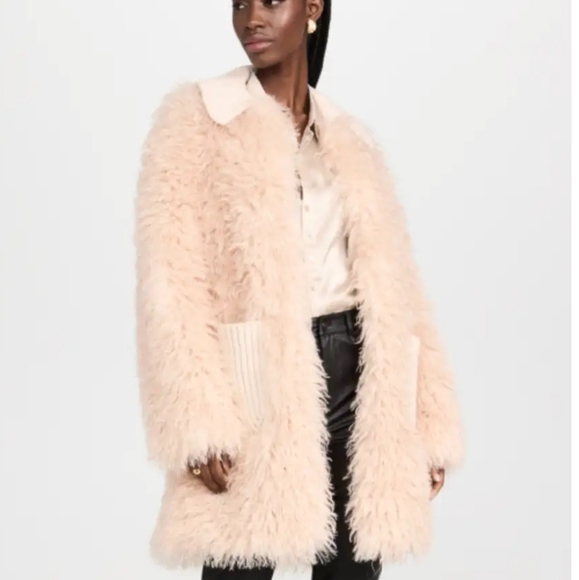 A.L.C. Ivory Faux Fur Heavy Teddy Coat sz M - Picture 4 of 8